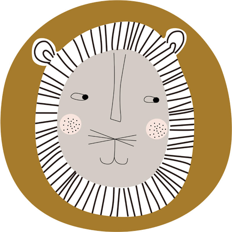 BowLift | Dark Color Cartoon Area Rug Synthetic Animal Head Carpet Stain Resistant Non-Slip Rug for Children's Room