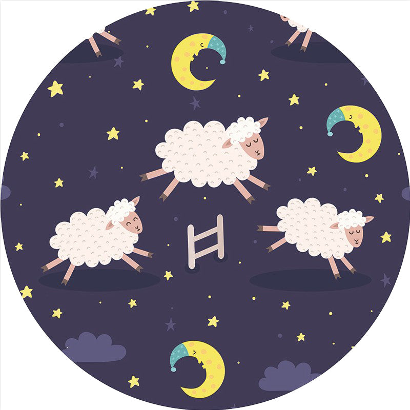 BowLift | Cartoon Children's Mats Rug Dark Color Animal Land Rug Polyester Pet Friendly Non-Slip Rug