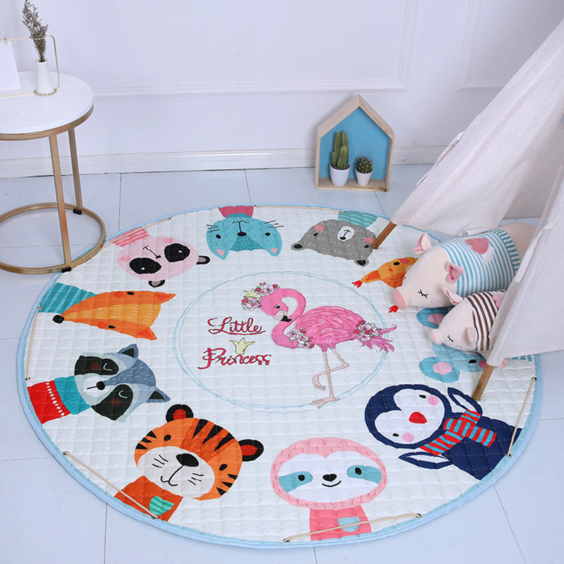 BowLift | Beautiful cartoon rug for indoors, multicolored animal pattern rug, washable, pet-friendly, non-slip rug for the children's room