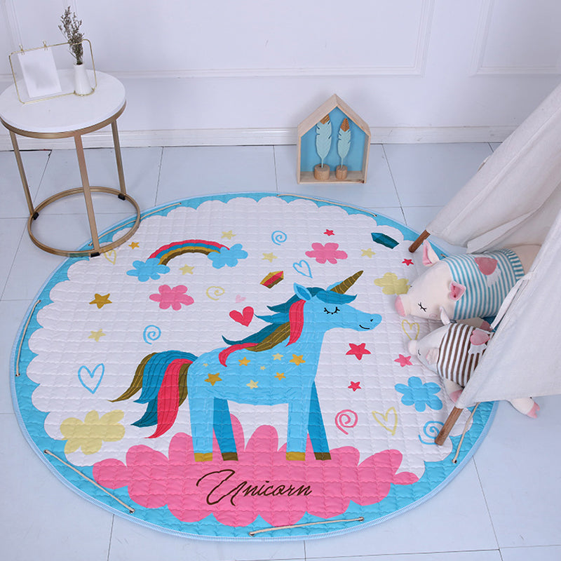 BowLift | Beautiful cartoon rug for indoors, multicolored animal pattern rug, washable, pet-friendly, non-slip rug for the children's room