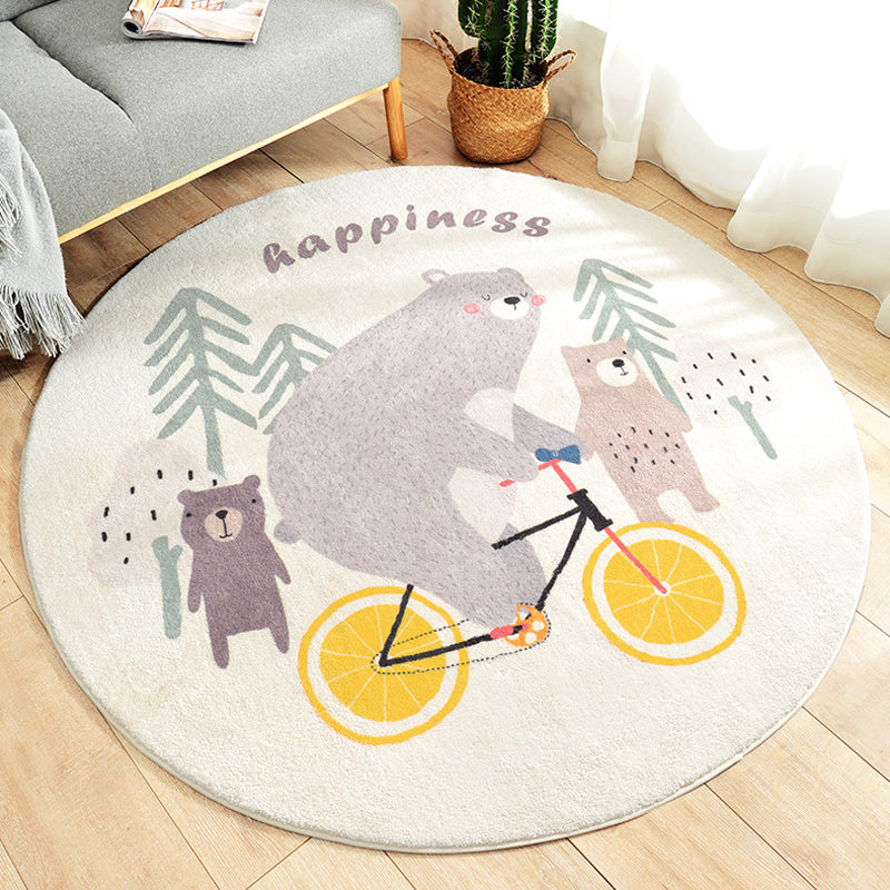 BowLift | Beautiful Kids Style Rug Soft Color Animal and Word Pattern Carpet Pet Friendly Non-Slip Rug for the Children's Room