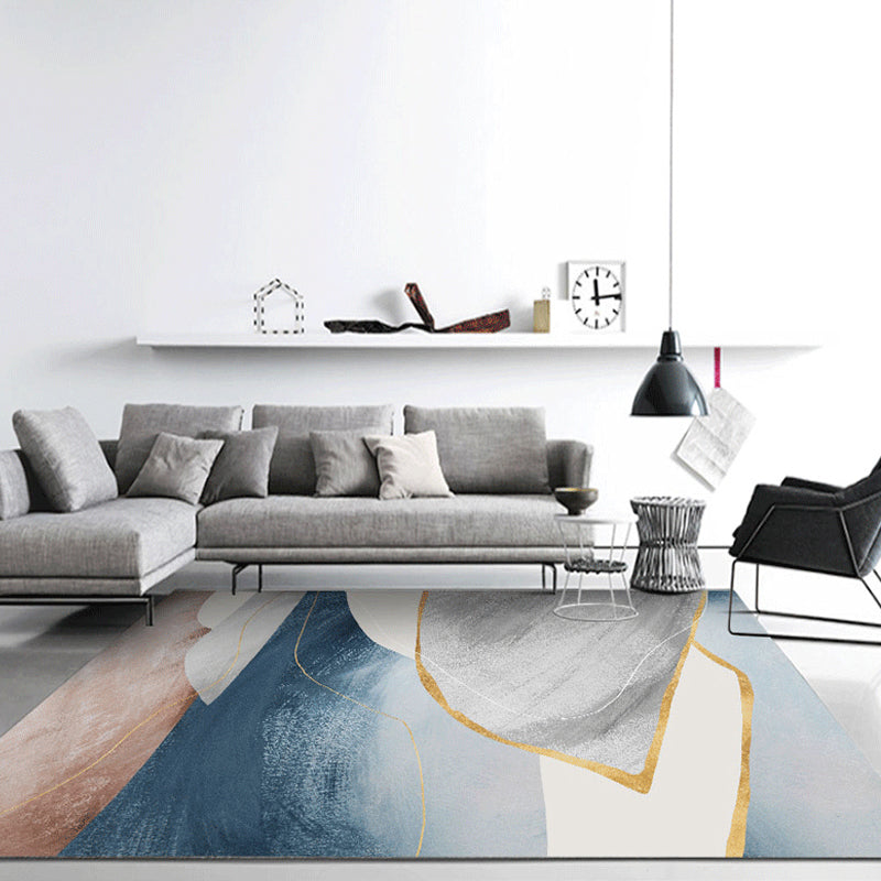 BowLift | Industrial abstract patterned rug gradient color synthetic rug stain resistant washable non-slip rug for home