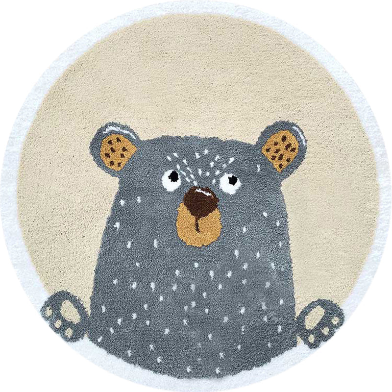 BowLift | Light colored Baby room Rug Cartoon Animal Area Rug Polypropylene Pet friendly Non-slip Rug