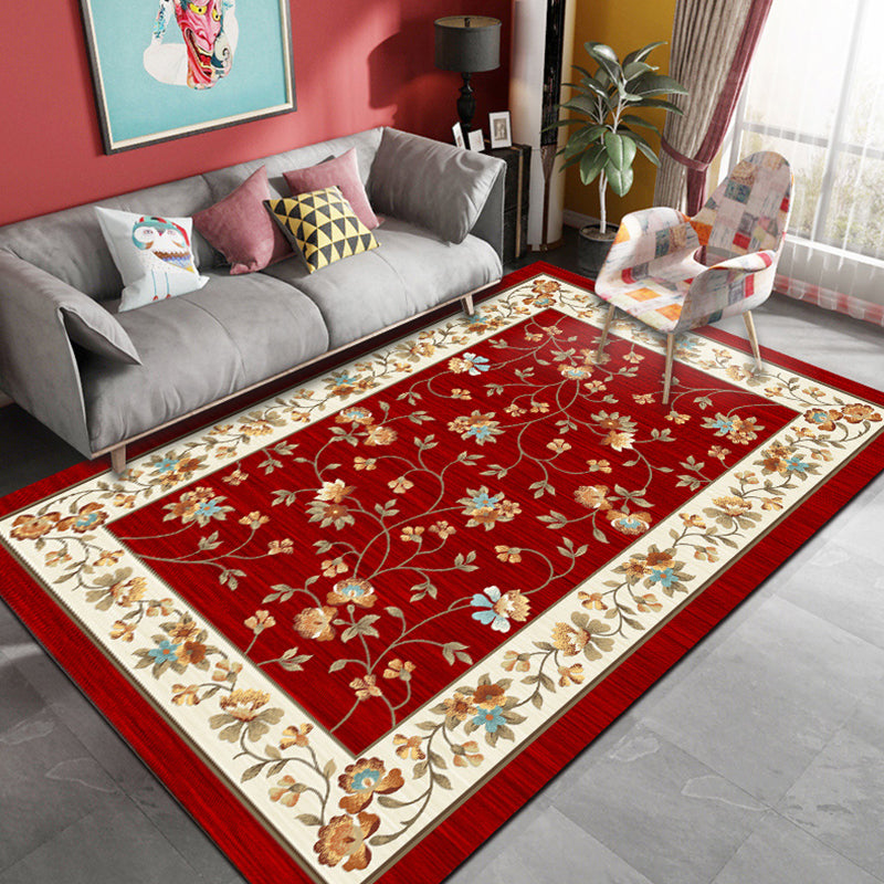 BowLift | Unique Vintage Rug Polyester Floral Pattern Rug Washable Pet-Friendly Non-Slip Back Rug for Bedroom