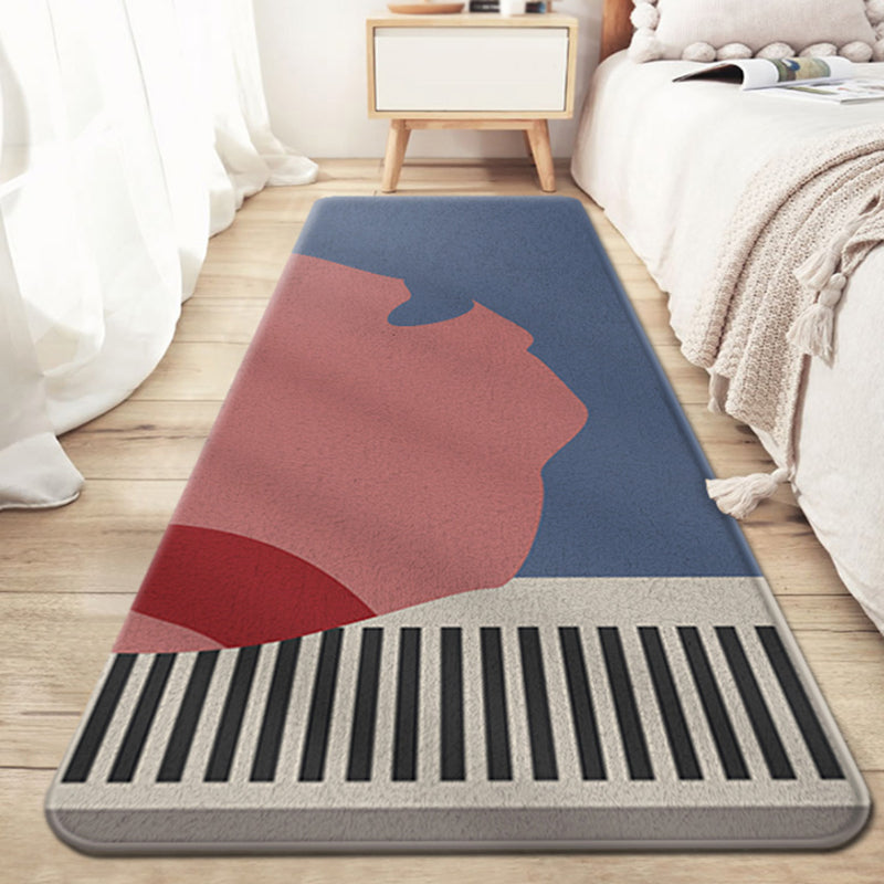 BowLift | Unique Colorblock Striped Pattern Rug Multicolor Modern Carpet Polyester Washable Non-Slip Rug for Bedroom