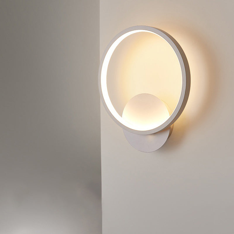 BowLift | Round/Rectangular Nightstand Wall Lamp Aluminum Minimalist LED Wall Light in Black/White, 8"/10"/12.5" Diameter