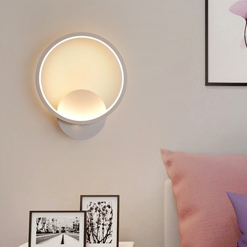 BowLift | Round/Rectangular Nightstand Wall Lamp Aluminum Minimalist LED Wall Light in Black/White, 8"/10"/12.5" Diameter