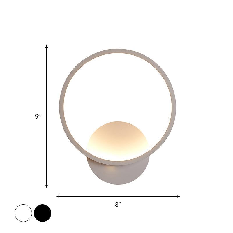 BowLift | Round/Rectangular Nightstand Wall Lamp Aluminum Minimalist LED Wall Light in Black/White, 8"/10"/12.5" Diameter