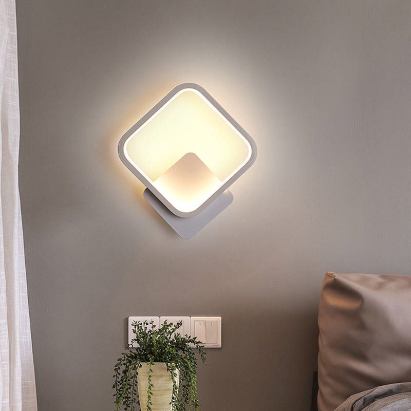BowLift | Round/Rectangular Nightstand Wall Lamp Aluminum Minimalist LED Wall Light in Black/White, 8"/10"/12.5" Diameter