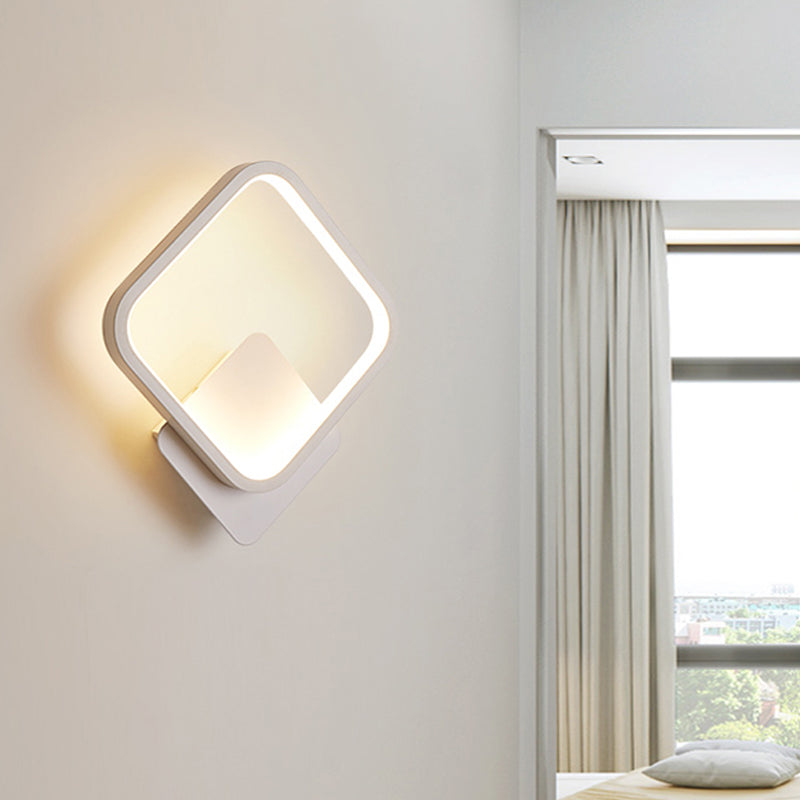 BowLift | Round/Rectangular Nightstand Wall Lamp Aluminum Minimalist LED Wall Light in Black/White, 8"/10"/12.5" Diameter