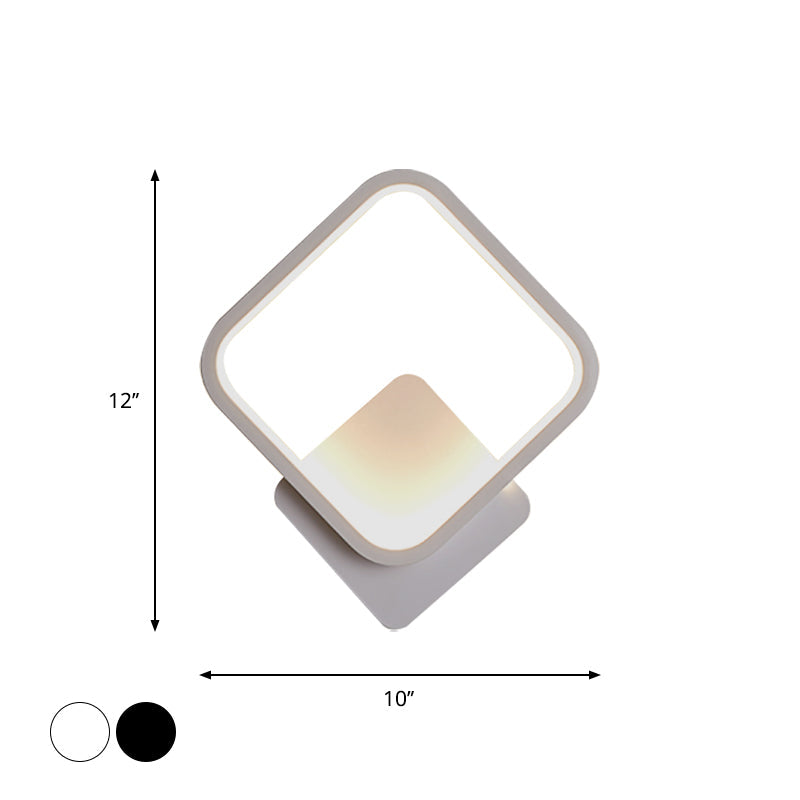 BowLift | Round/Rectangular Nightstand Wall Lamp Aluminum Minimalist LED Wall Light in Black/White, 8"/10"/12.5" Diameter