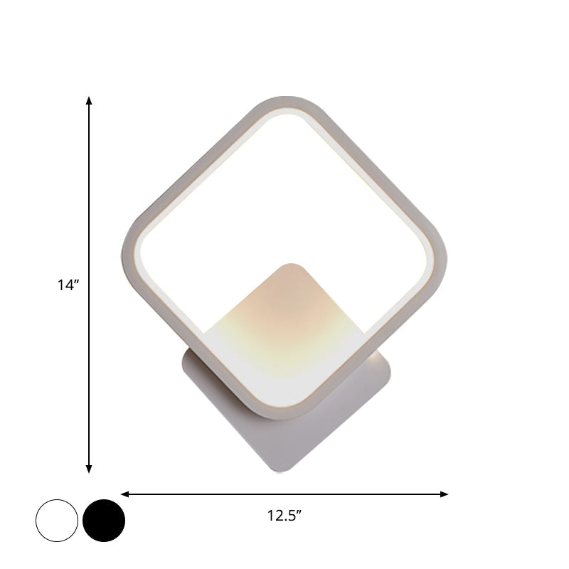 BowLift | Round/Rectangular Nightstand Wall Lamp Aluminum Minimalist LED Wall Light in Black/White, 8"/10"/12.5" Diameter