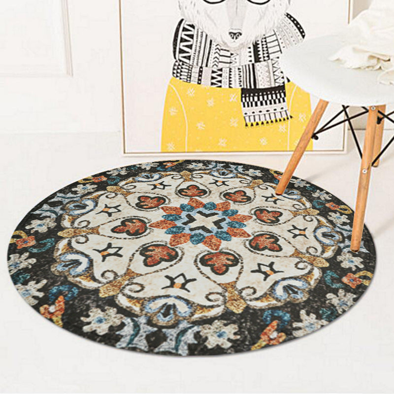 BowLift | Vintage Southwest Carpet White and Black Tribal Carpet Polyester Non-Slip Backing Area Rug for Bedroom