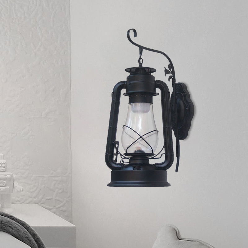BowLift | 1 Bulb Kerosene Wall Mounted Light Fixture Coastal Style Black/Bronze/Copper Clear Glass Lighting