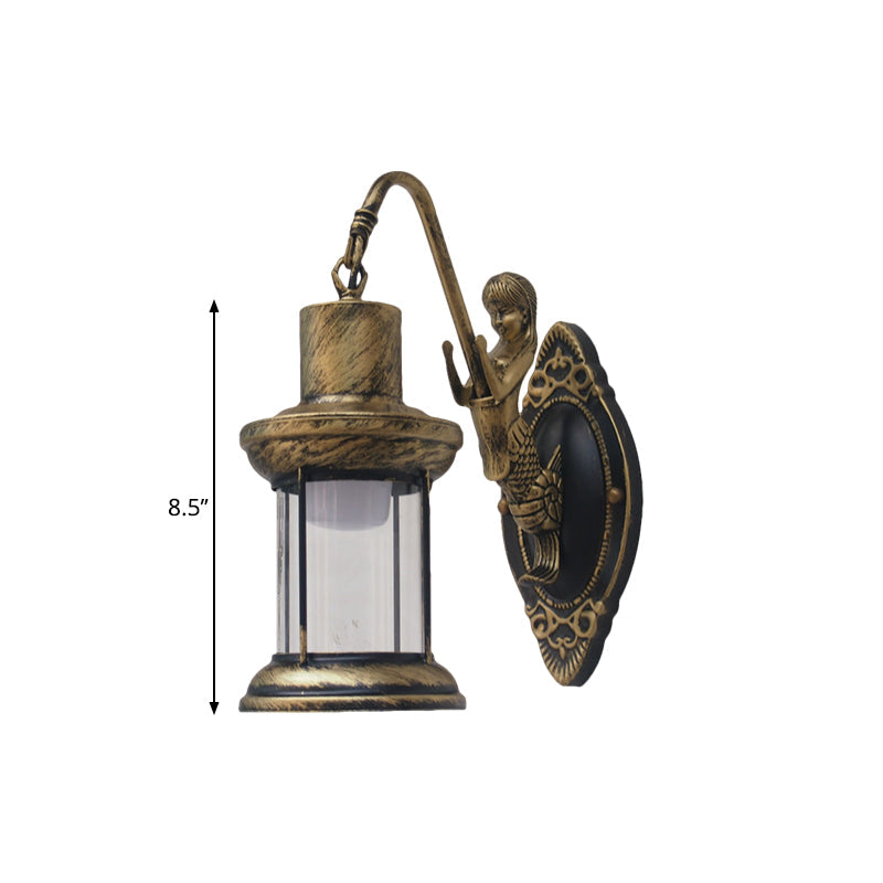 BowLift | Clear Glass Black/Bronze/Copper Wall Light Kerosene 1-Light Vintage Style Wall Lamp Light for Outdoor