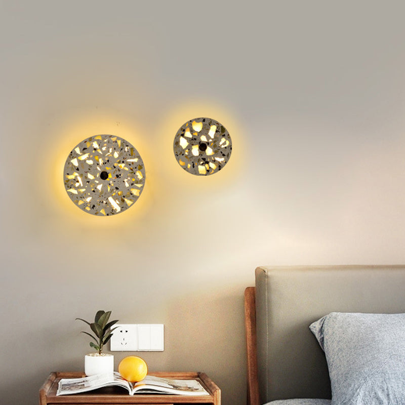 BowLift | Terrazzo Disk LED Wall Light Art Deco Black/Red/Blue Flush Mount Wall Lamp for the Living Room