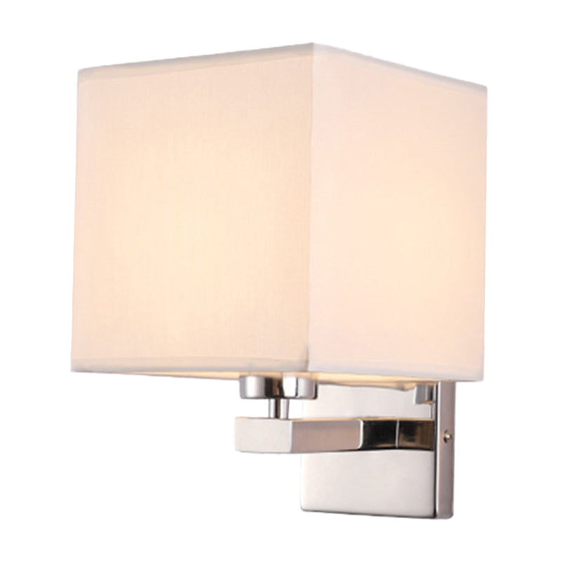 BowLift | Beige/Flax/Coffee Cube Wall Light Nordic Style 1 Head Fabric Wall Mounted Light Source for Bedroom