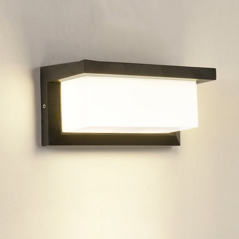 BowLift | Arc/Rectangle/Oblong LED Wall Light Contemporary Aluminium Black Flush Mount Wall Light for Courtyard