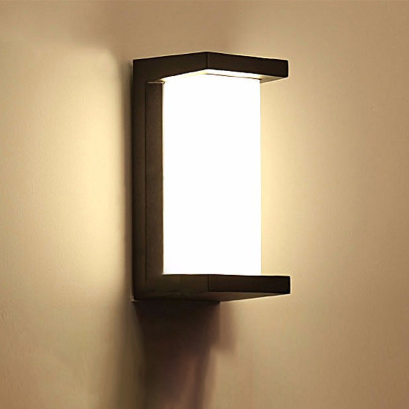 BowLift | Arc/Rectangle/Oblong LED Wall Light Contemporary Aluminium Black Flush Mount Wall Light for Courtyard