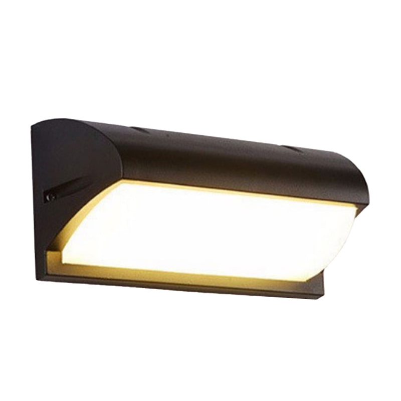 BowLift | Arc/Rectangle/Oblong LED Wall Light Contemporary Aluminium Black Flush Mount Wall Light for Courtyard