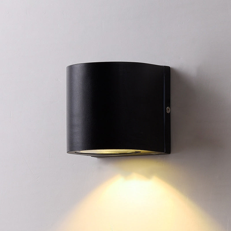 BowLift | Black Small/Big Cylinder Wall Lamp Minimalist Aluminum LED Flush Wall Light for Outdoor Areas