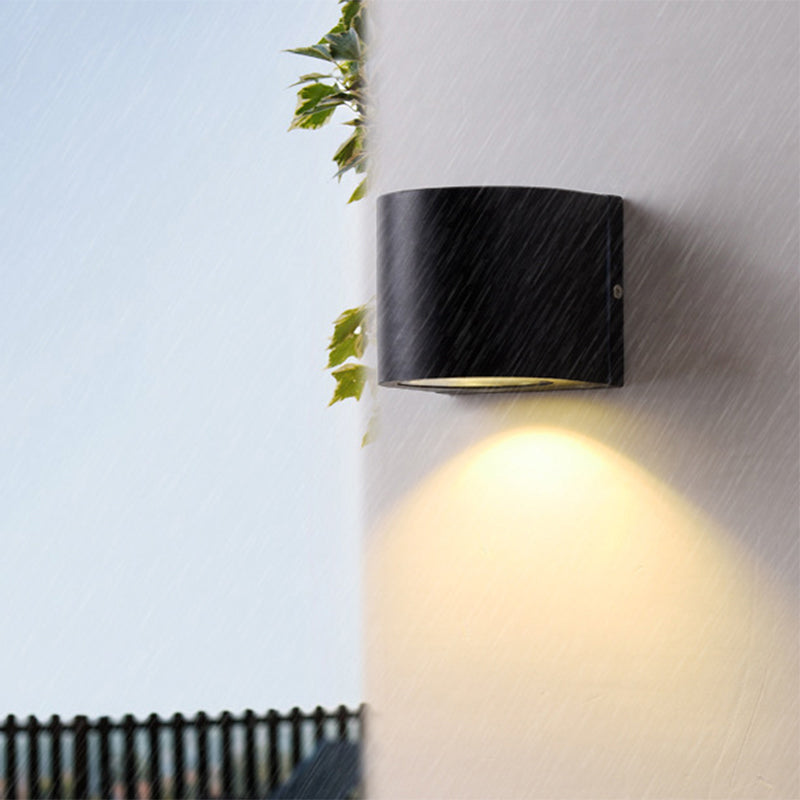 BowLift | Black Small/Big Cylinder Wall Lamp Minimalist Aluminum LED Flush Wall Light for Outdoor Areas