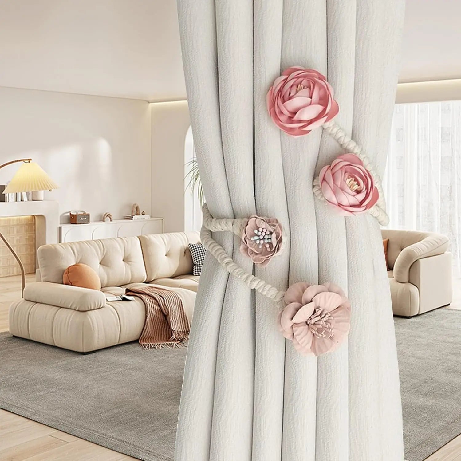 BowLift | Elegant flexible curtain holder – No drilling, No effort