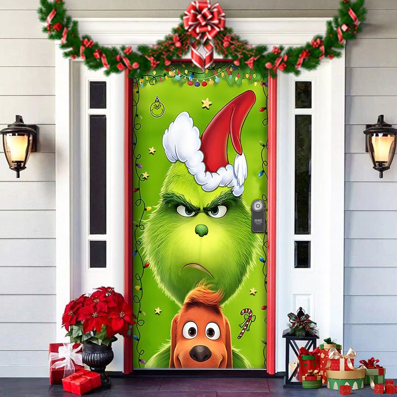 BowLift | Christmas Door Cover | Fabric Front Door Decoration | Washable & Reusable | 91×203cm