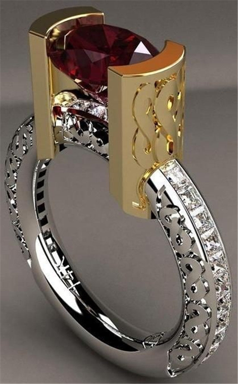 BowLift | Fashion New Ring With Red Stones For Women Vintage Crystal Zircon Rings