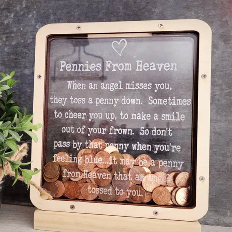 BowLift | Pennies from Heaven Bank, Wooden Piggy Bank