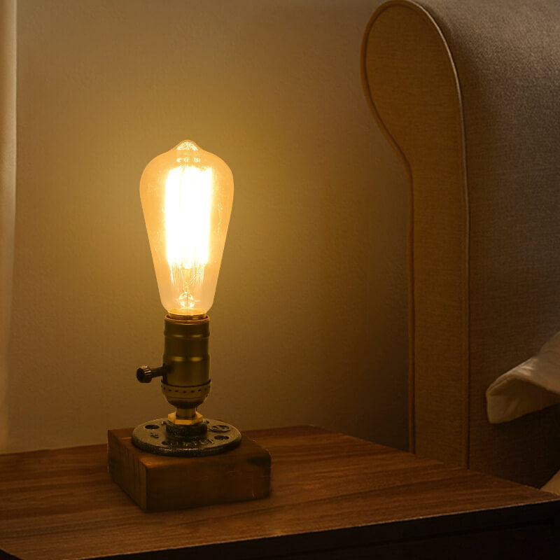 BowLift | Vintage Industrial Iron Light Bulb 1-Light Table Lamp