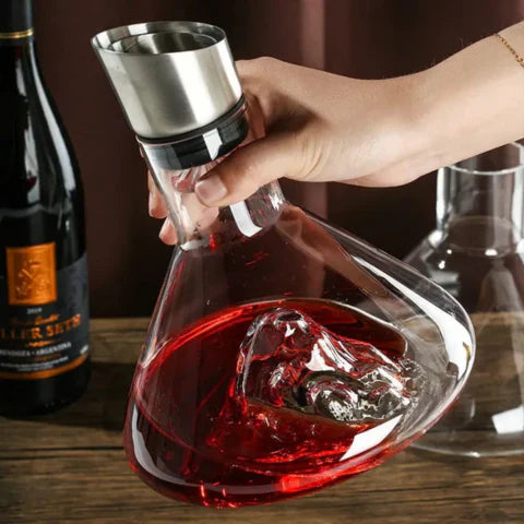 BowLift | Premium Wine Decanter | Lead-Free Crystal with Quick Aeration & Filtration for Enhanced Flavor Experience