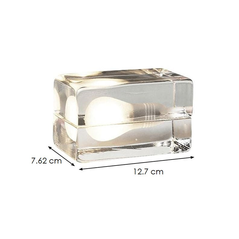 BowLift | BrightCube – Minimalistic Table Lamp with Transparent Glass Cube