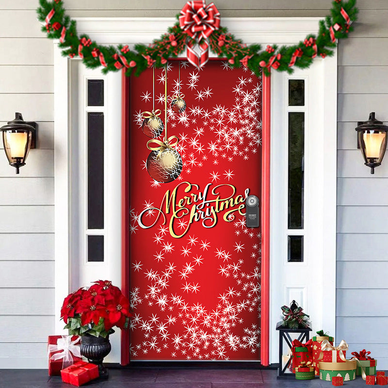 BowLift | Christmas Door Cover | Fabric Front Door Decoration | Washable & Reusable | 91×203cm