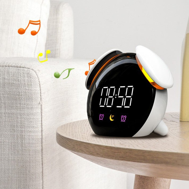 BowLift | Digital Rechargeable Alarm Clock, with Colorful Light, Night Light, Clear Time Display, Multiple Ringtones & Modes