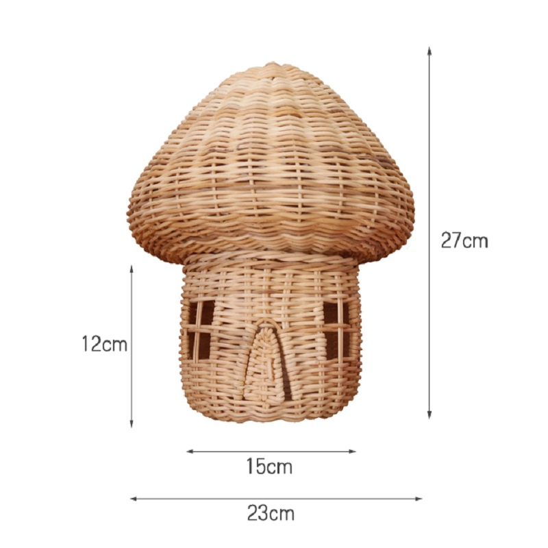 BowLift | Handcrafted Rattan Mushroom House Ornament – Beautiful Woven Decoration for Home