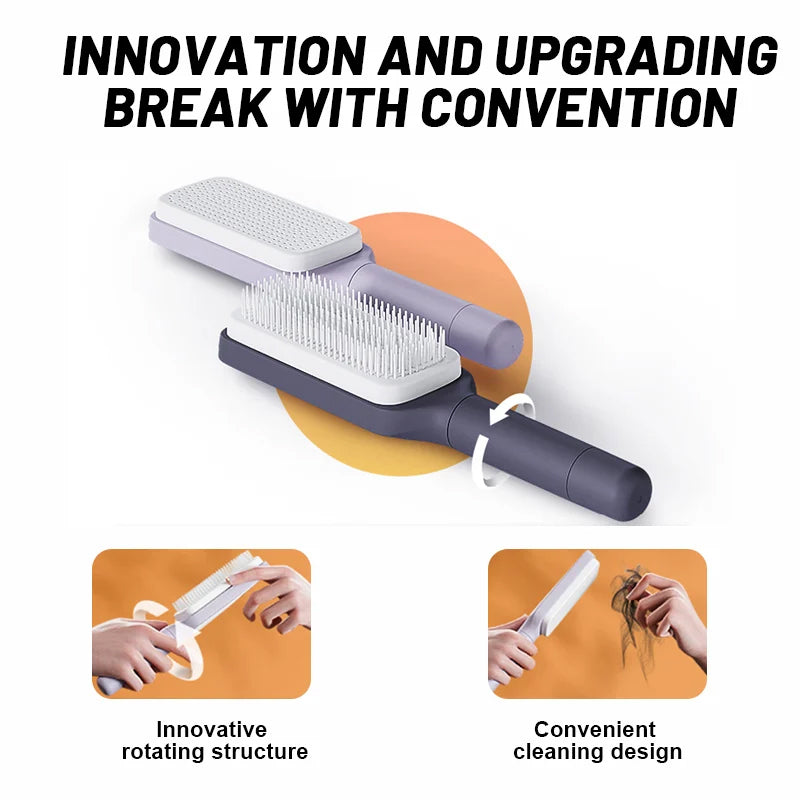 BowLift | Self-cleaning anti-static massage comb