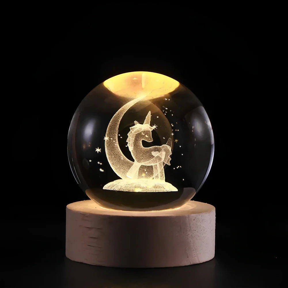 BowLift | LED Night Light with 3D Crystal Sphere