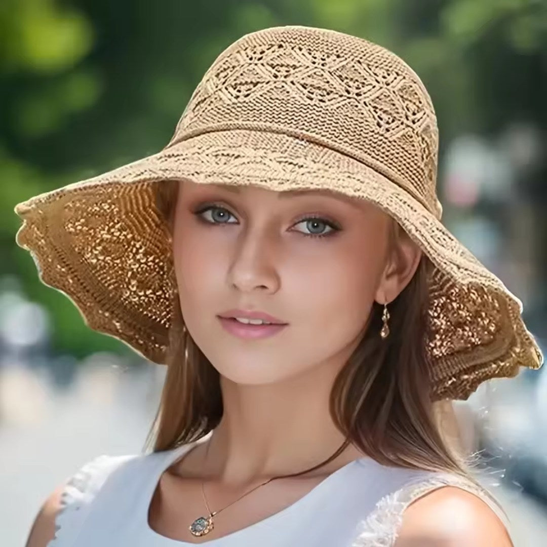 Brimora – Elegant Crochet Bucket Hat with Floral Detail