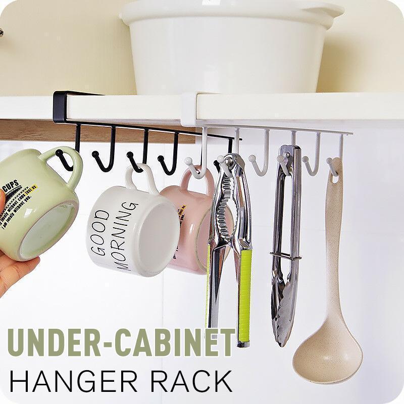 BowLift | 6 Hook Under-Cabinet Hanging Shelf
