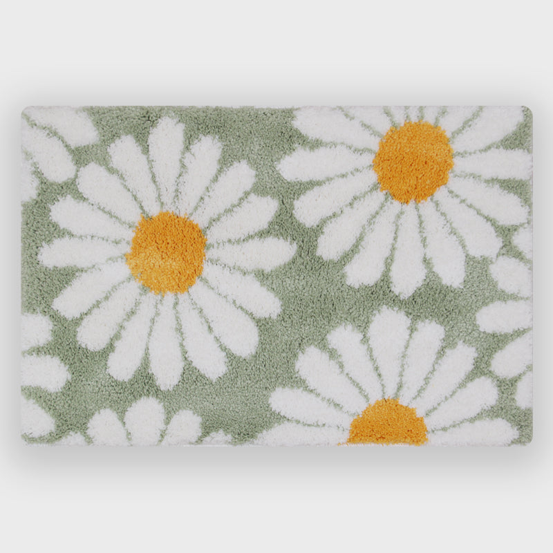 BowLift | Feblilac Sweet Daisy Bath Mat, Purple Flower Carpet Bathroom