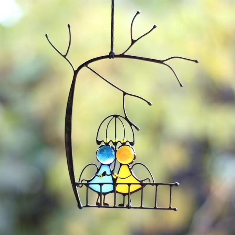 BowLift | Handmade Glass Sun Catcher Angel – Window Decoration 14x10 cm