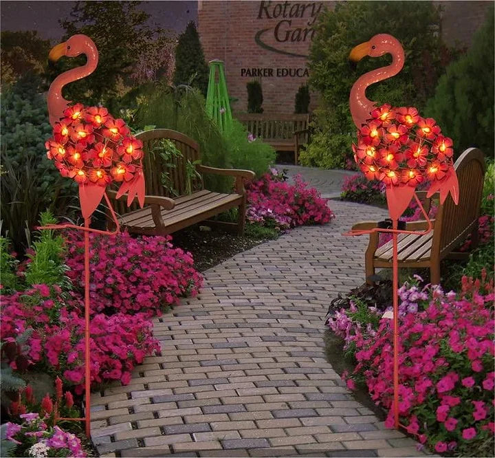 BowLift | Flamingo Solar Light Metal Art