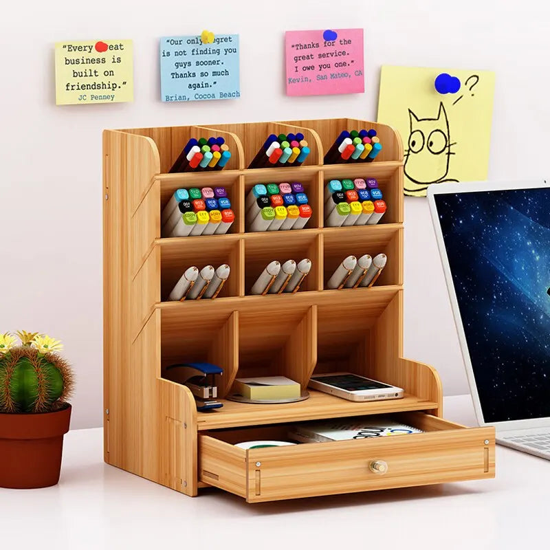 BowLift | PenBox | Desk Organizer | Wood Pencil Holder | Stylish and Efficient Storage Solution