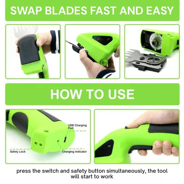 BowLift | Cordless Garden Trimmer | Dual Blades, Lightweight & Ideal for Lawn Edging and Hedge Trimming