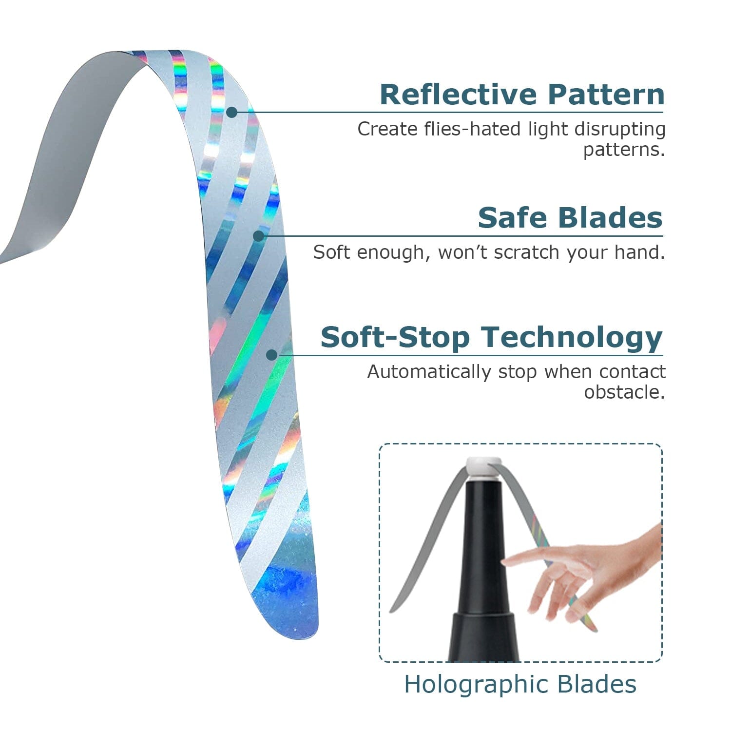 BowLift | 2-pack: Carrying fan with reflective fly repellent, rechargeable battery operated