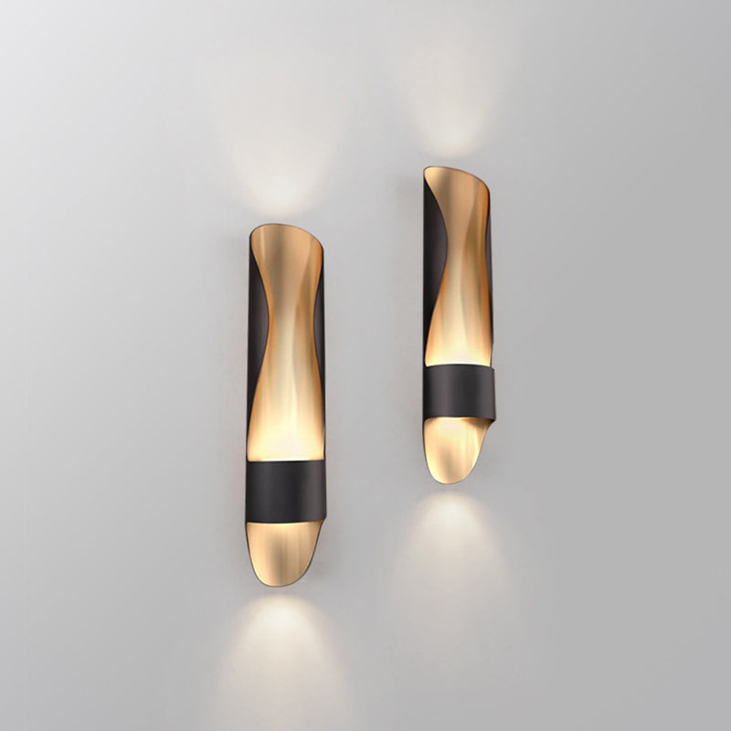 BowLift | Twisted Tube Wall Lamp Sconces Contemporary Metal LED Black Wall Lighting Ideas