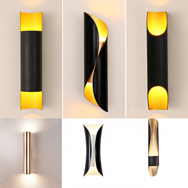 BowLift | Tubular Nightstand Wall Lighting Ideas Metal Modern Style Wall Mounted Lamp in Black