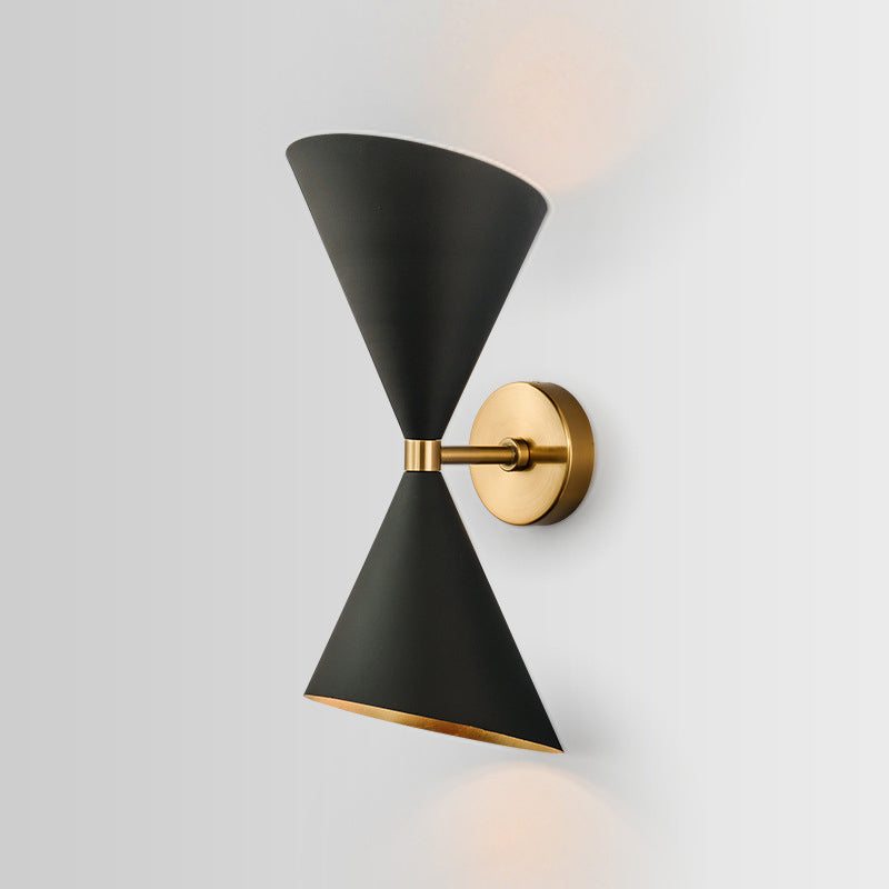 BowLift | HourGlass Wall Light Modern Metal 2 Bulbs Black Wall Light
