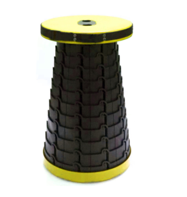 BowLift | Portable & Lightweight Retractable Folding Stool, with Max Load 150Kg & Twelve Levels, for Fishing, BBQ, Outdoors, Indoors, Kitchen & More